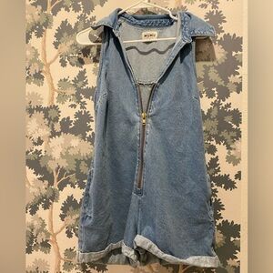 Show Me Your MuMu Light Blue Denim Romper